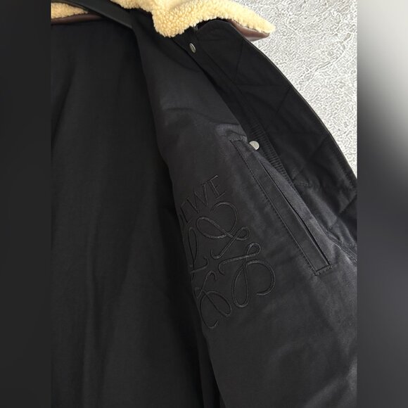 LOEWE Shearling-trimmed cotton-blend shell jacket - Picture 8 of 11